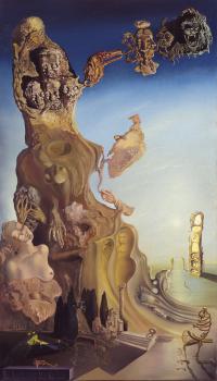ダリ展／《子ども、女への壮大な記念碑》　140.0×81.0cm、カンヴァスに油彩、コラージュ、国立ソフィア王妃芸術センター蔵 Collection of the Museo Nacional Centro de Arte Reina Sofía, Madrid © Salvador Dalí, Fundació Gala-Salvador Dalí, JASPAR, Japan, 2016.