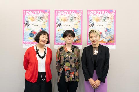 (左から)荒木ディレクター、山中監督、岡田監督